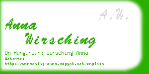 anna wirsching business card